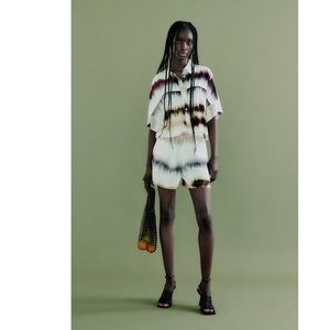 Zara tye dye printed shorts XS